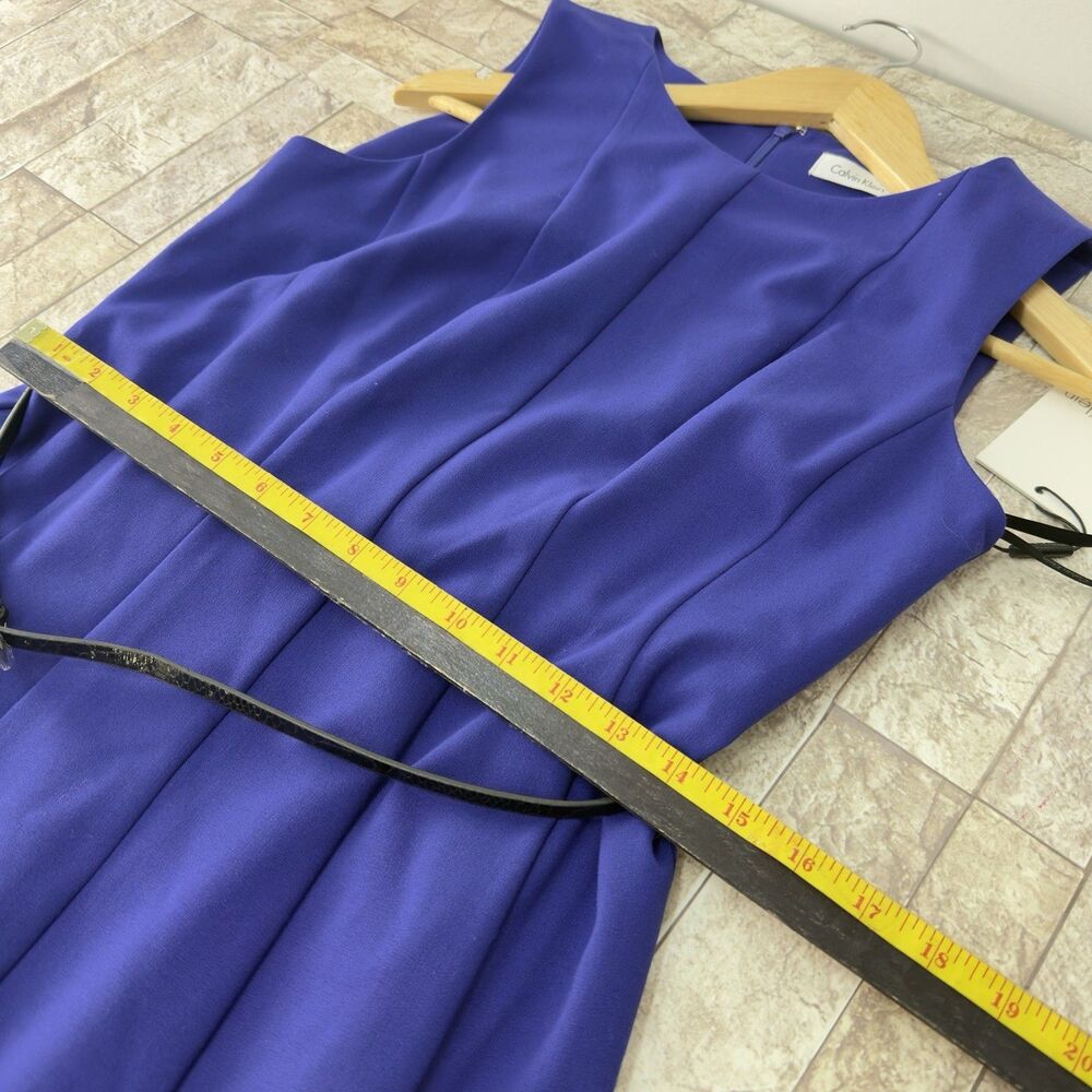 Calvin Klein Blue Dress Full Skirt Fit & Flare Party Sz 8 NWT - Picture 14 of 17